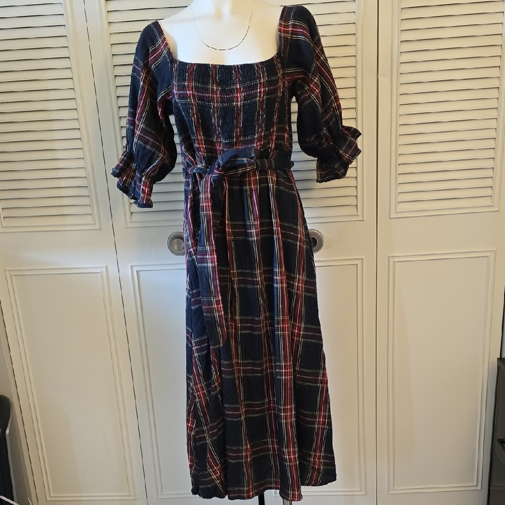 Plaid Women's Dress with Belt
